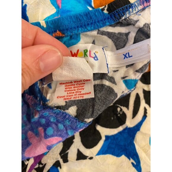 Jams World Voile Cruise Bias Cut Swing Skirt Multicolored Hawaiian Floral XL - Picture 5 of 6